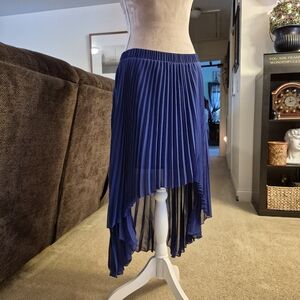 Jessica Simpson Elegant Blue Pleated High Low Skirt Size Large